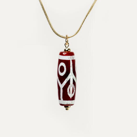 Подвеска, кулон Дзи Сердолик 14K (PEN1014)