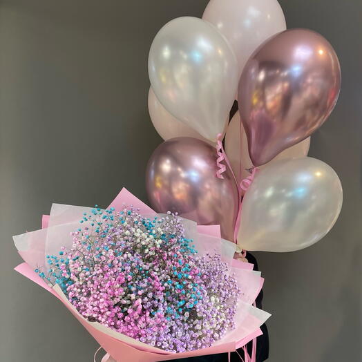 Радужная гипсофила с шарами