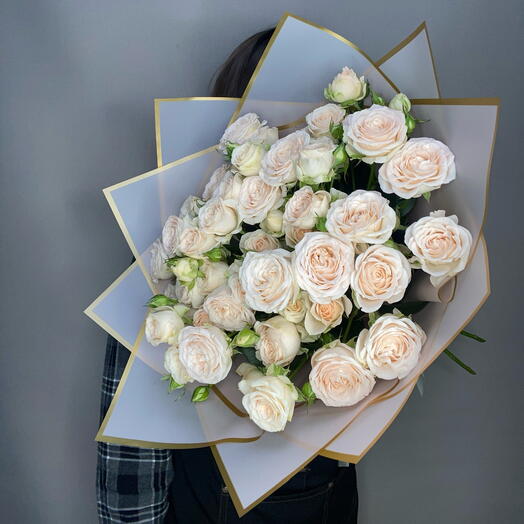Моно букет нежных кустовых роз-11шт💕