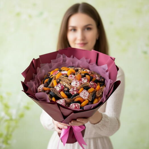 Букет из сухофруктов и рахат-лукума