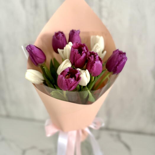 Букет 13 тюльпанов  «Подснежники» 8 марта