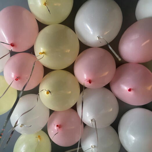 15 Шаров с гелием под потолок на выписку, на 8 Марта, на День Рождение "Доброе утро!"