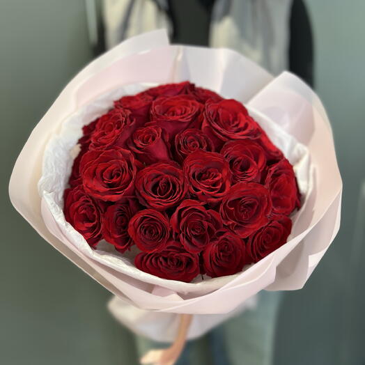 Красные розы 25 шт