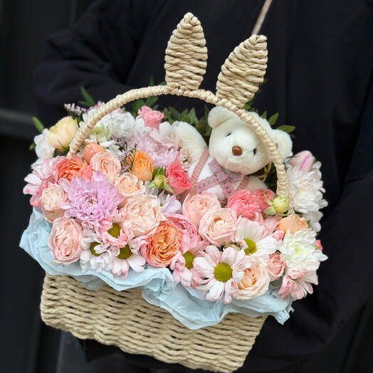 Корзина с мишкой