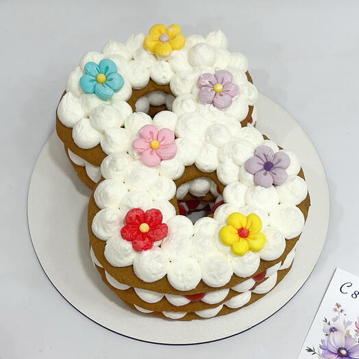 Торт 8 марта, медовик с ягодной начинкой, 600гр