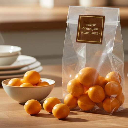 Мандарин в белом шоколаде драже Арт: ДЭ25.150