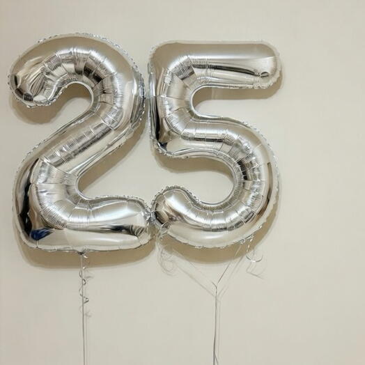 Цифры шары 25 серебро