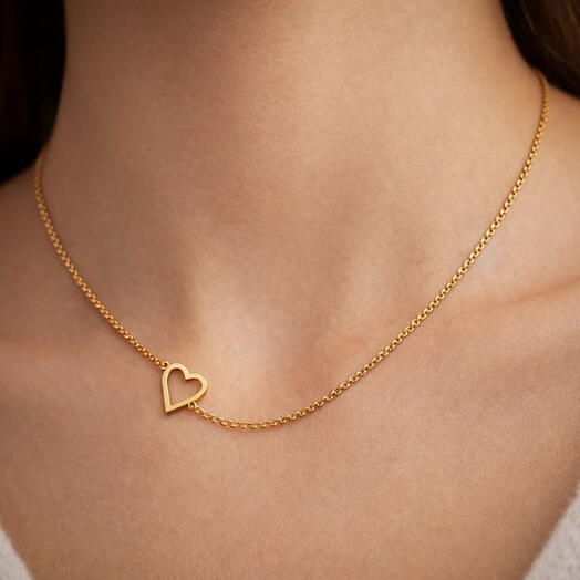 Gold-plated Titanium with Heart Necklace