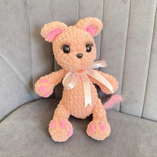 Мышка розовая ручной работы 🐭