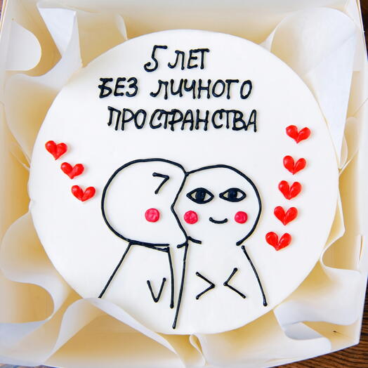 Бенто-торт на годовщину свадьбы жене, мужу, мужчине, девушке - тортик 5 лет