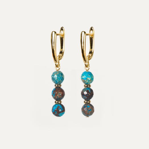 Серьги Ваниль Хризоколла 14K (EAR1146)