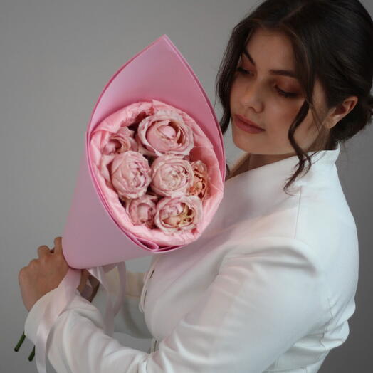 😍Кустовые розы Джульетта в стильном кулёчке