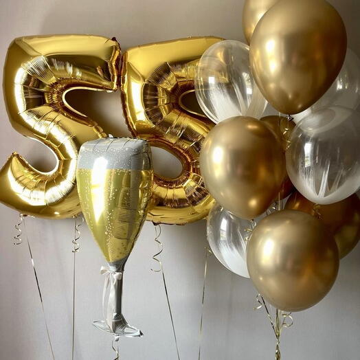 Воздушные шары на 55 лет
