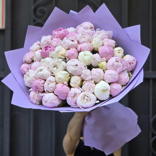 Букет из 51 пиона💜💐