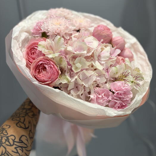 Нежнейший букет с крупной гортензией 🌸💓🥰