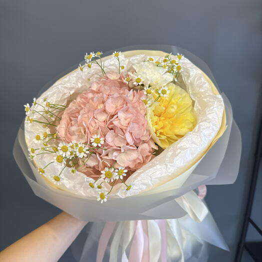 Милый букетик 💗 FlowaLova 💗 Гортензия, пионовидная Роза