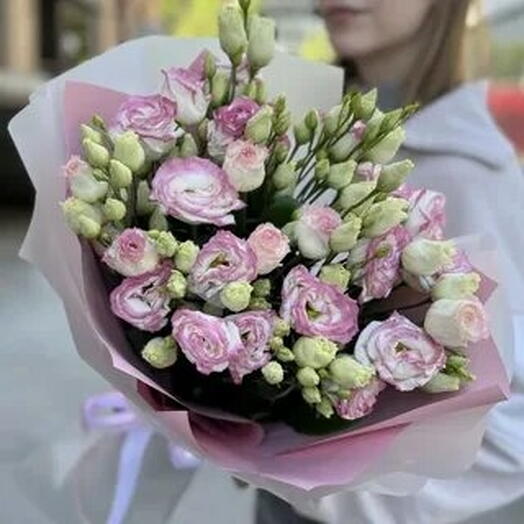Букет из бело-розовой эустомы💗🤍💗