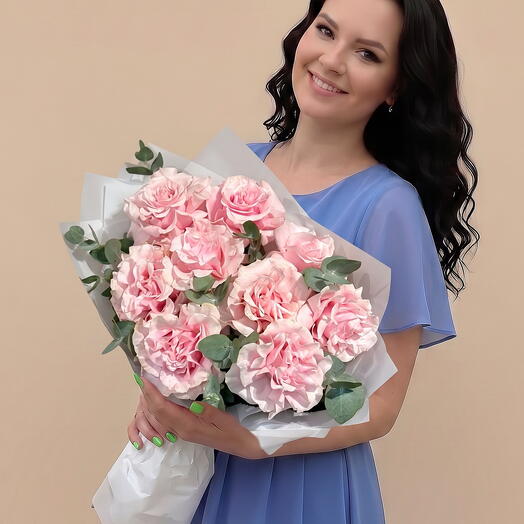 Французские розы 9шт