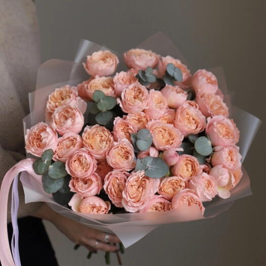Peach Juliet Rose Bouquet