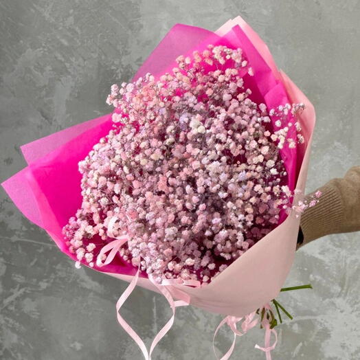 Букет-комплимент розовая сиреневая гипсофила🌸