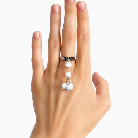 Кольцо Metal Crystals White