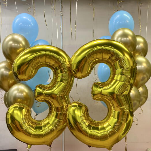 Сет «Золотые 33», композиция из шаров