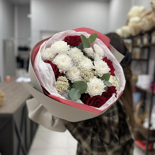 Нежный букет "Красное настроение🌹"