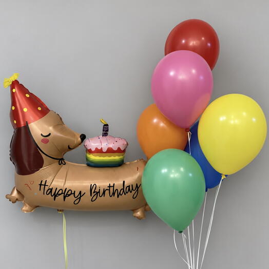 Набор воздушных шаров «Праздничная такса» 🎂