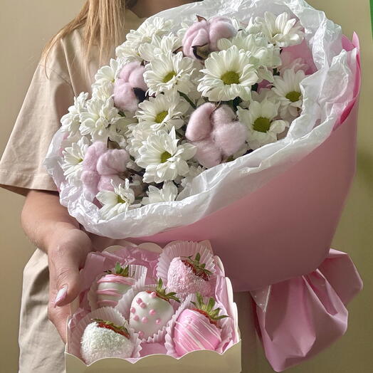 Комбо набор букет ромашек + 🎁