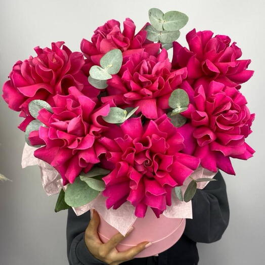 Французские розы в шляпной коробке🥰