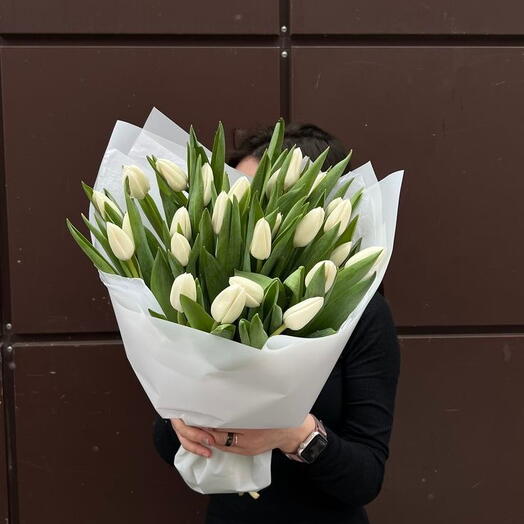 Букет из белых тюльпанов🌸