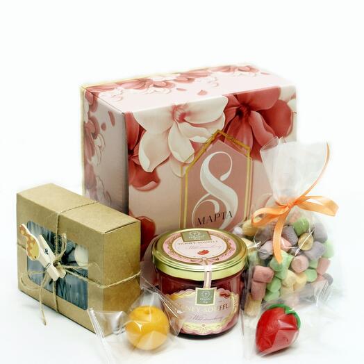 Set " ¡solo para chicas!"de malvavisco, mazapán, miel-soufflé, nueces, Proteína, 300 gr