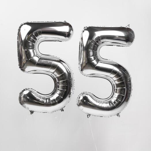 Воздушные шары «На юбилей 55 лет» 2 шт