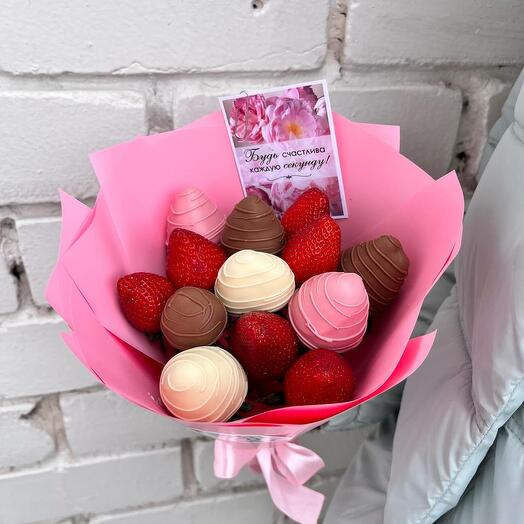 Ramo de fresas cubiertas de chocolate, talla XS