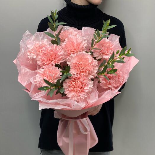 Букет из диантусов🌸🤍🤍