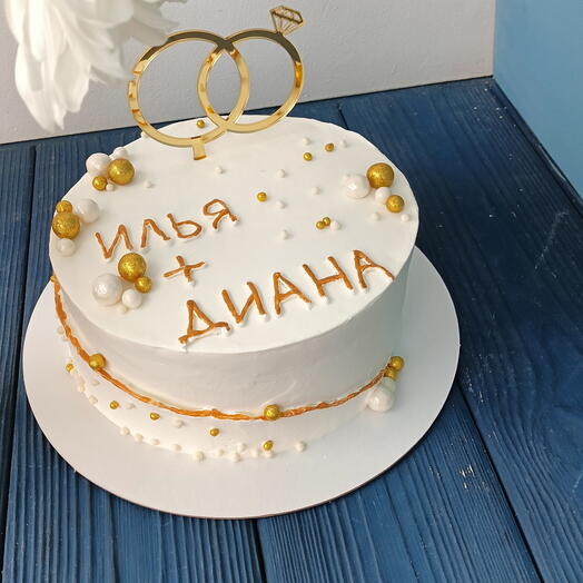 Торт на свадьбу с кольцами