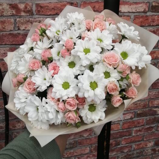 Ramo de rosas y crisantemos "Kimberly"