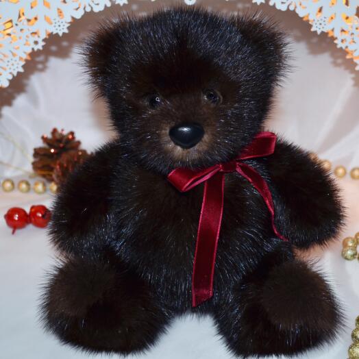 Мишка Шишкин из меха, ручная работа, натуральный мех