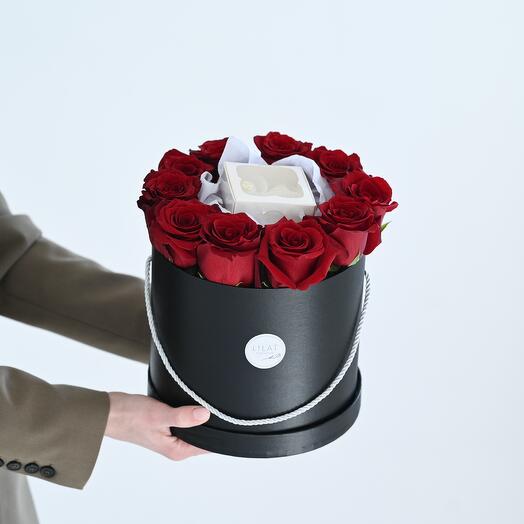Red Roses Box with Rafaello