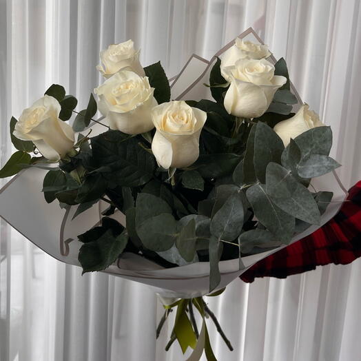 The roses are white