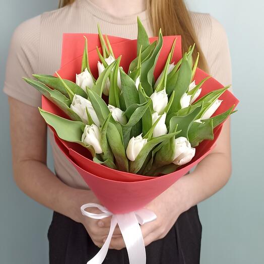 Тюльпаны белые 15 на 8 марта