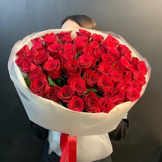 Букет из 51 красной розы💕