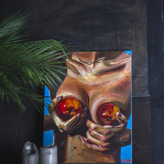 Cuadro decorativo "Dame una manzana y asombraré a París"