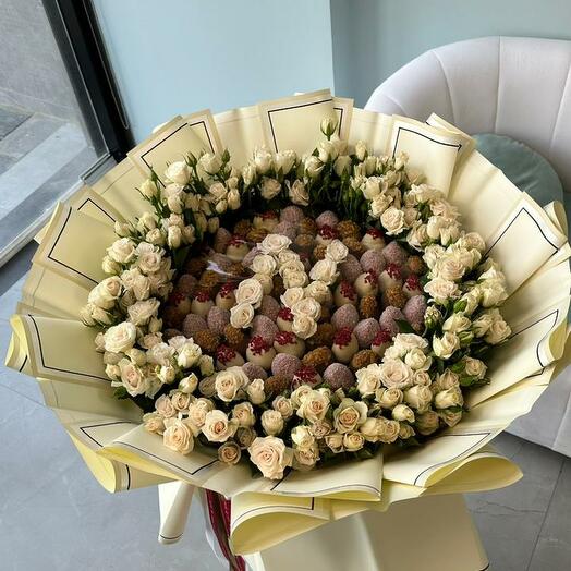 Bouquet (size L, white, with the letter)