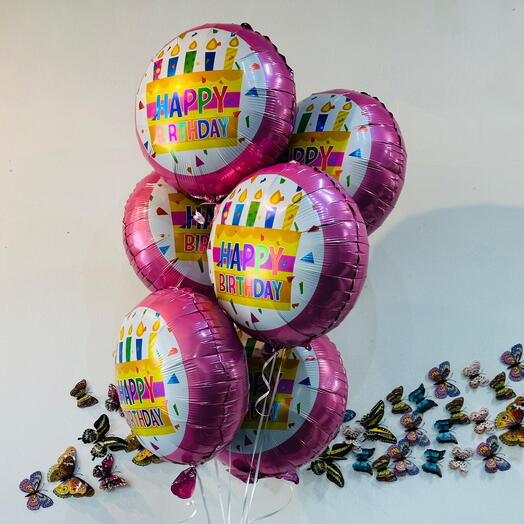 6 Happy Birthday Balloons (Bunch of 6 pcs)