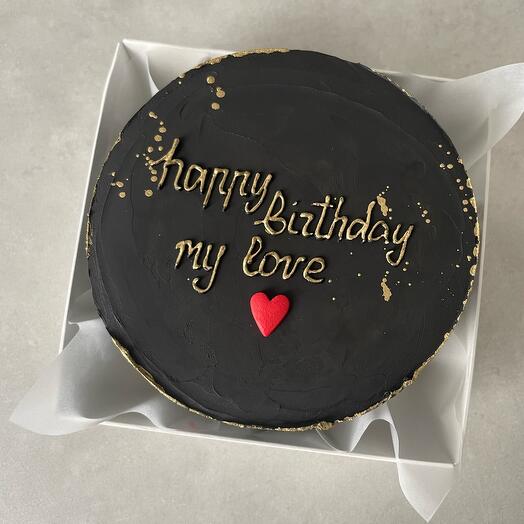 Черный бенто торт happy birthday