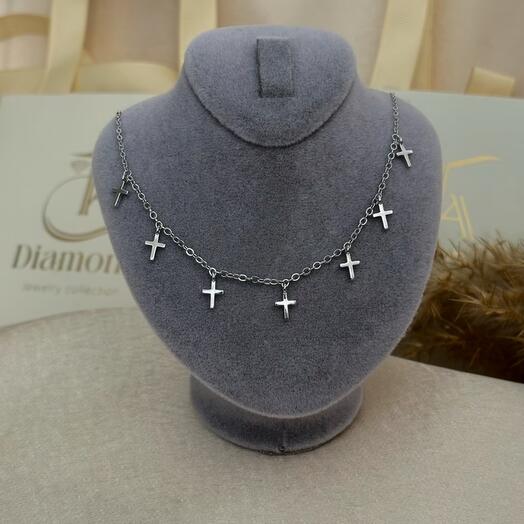 Колье «Крестики», серебро