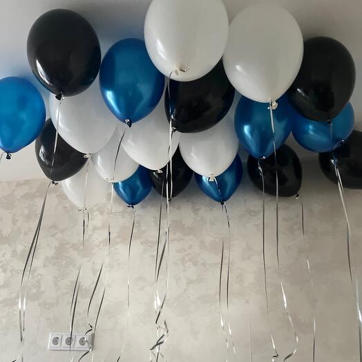 Globos, globos de gel 20 piezas "Blanco, azul, negro"