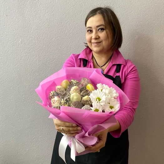 Клубника в шоколаде букет Джульетта