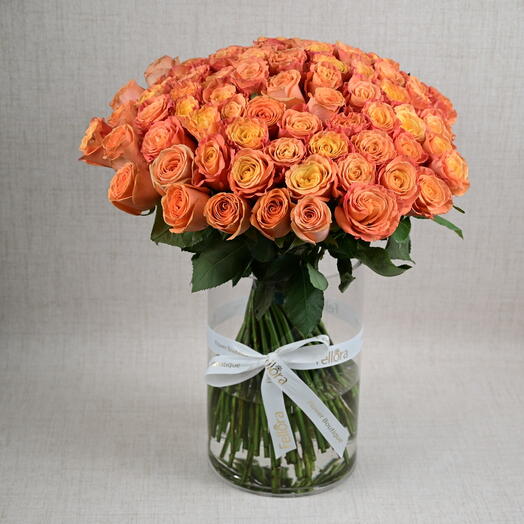 101 Orange Roses Vase